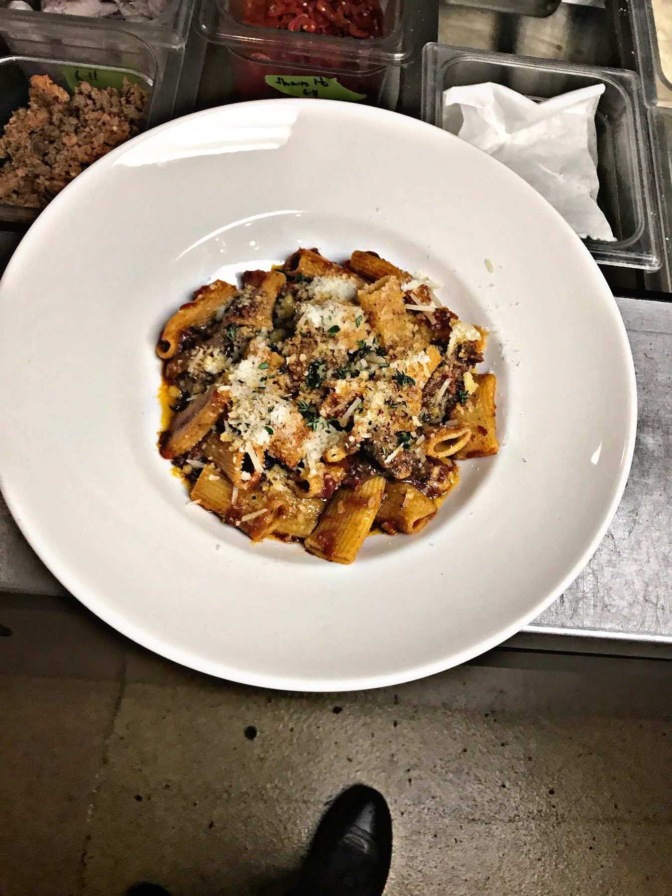 Rigatoni with slow-braised ragù, by Chef Morris