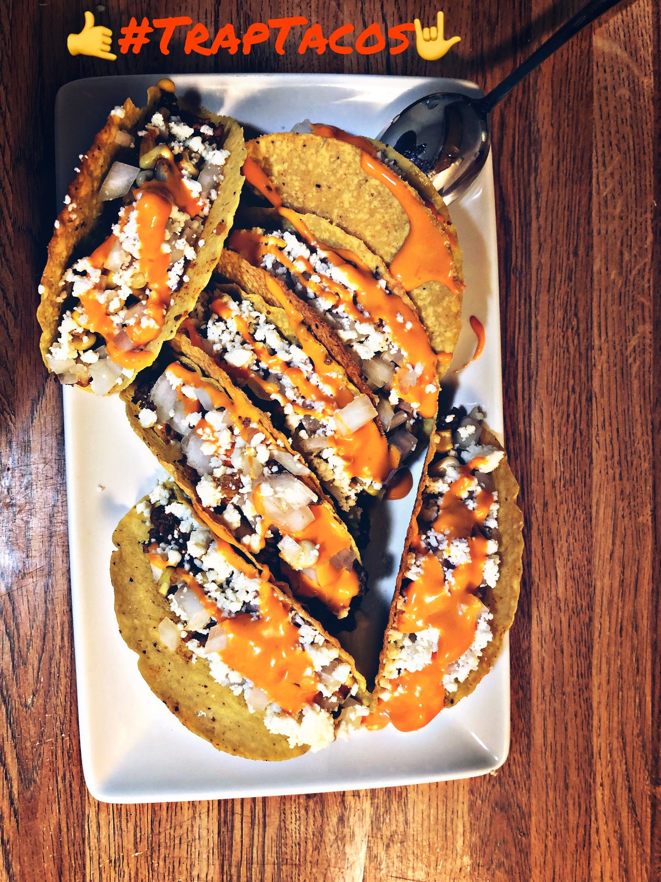 Crispy tacos with queso fresco and chile crema